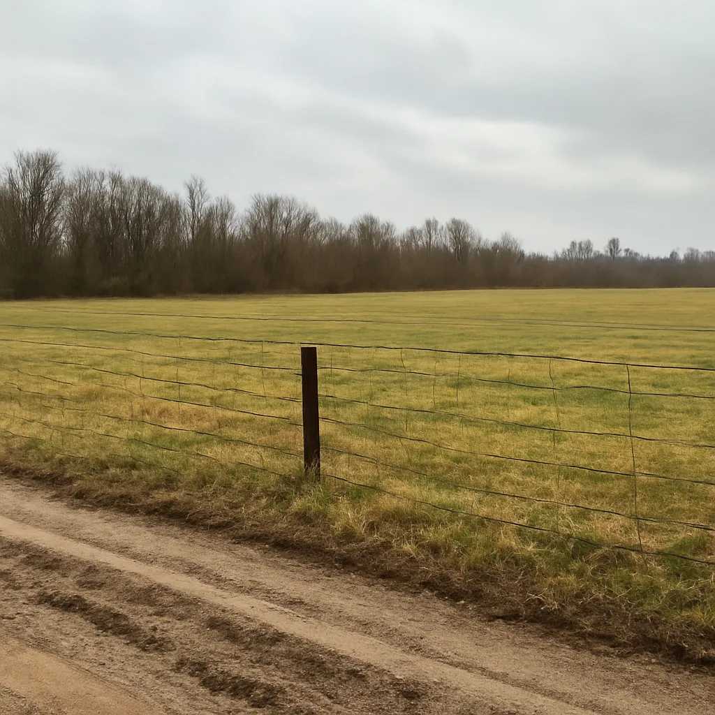 Rural acreage with open grassland and conifer forest in Berks County, Pennsylvania