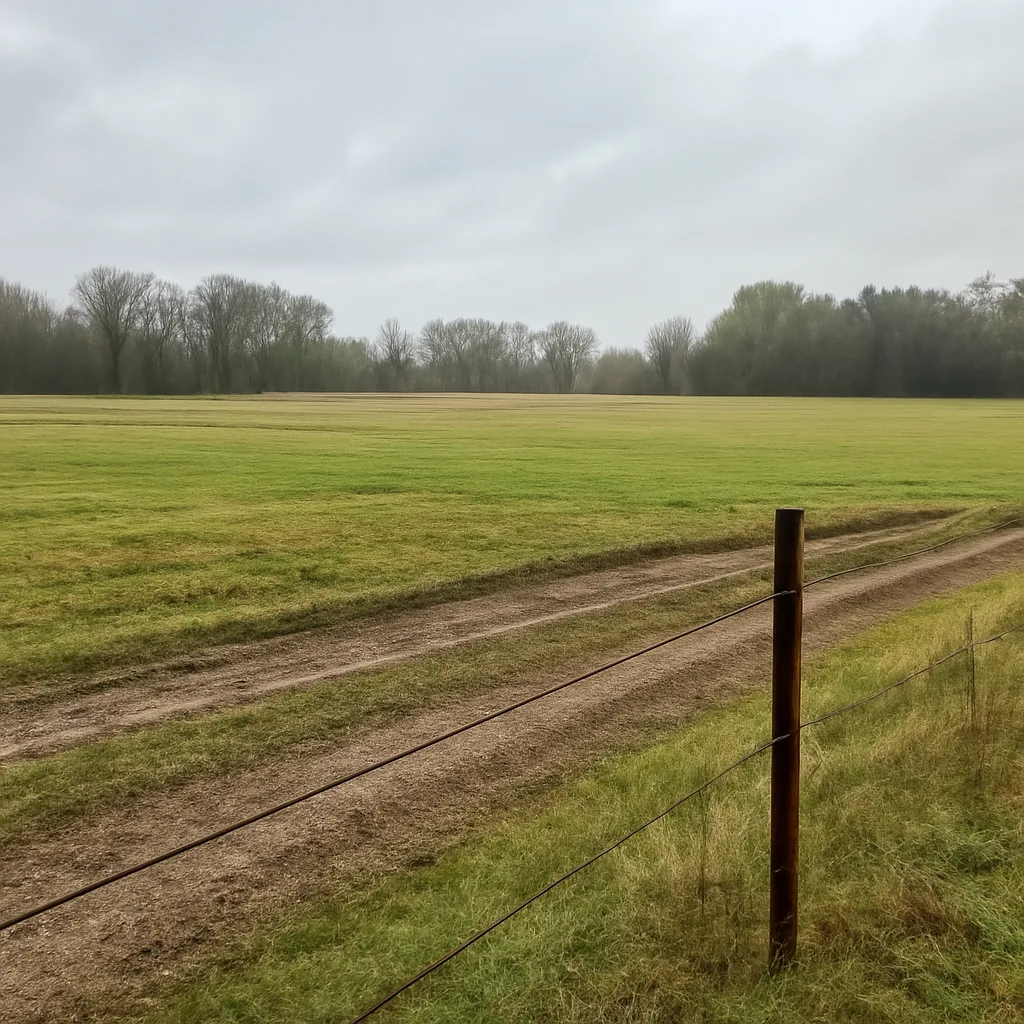 Rural acreage with open grassland and conifer forest in Chester County, Pennsylvania