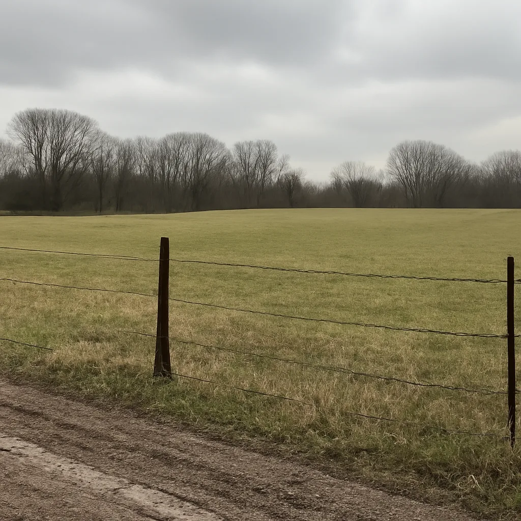 Rural acreage with open grassland and conifer forest in Delaware County, Pennsylvania