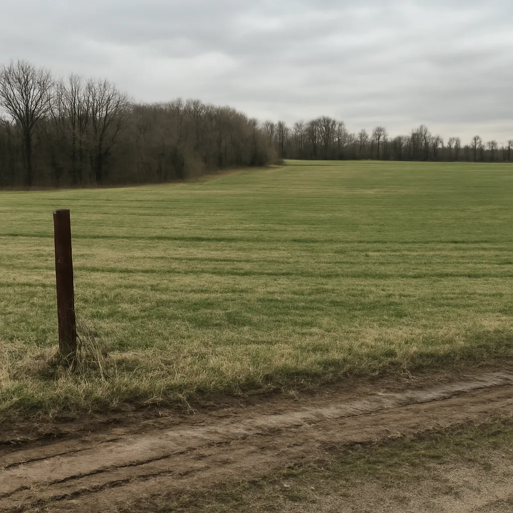Rural acreage with open grassland and conifer forest in Lancaster County, Pennsylvania