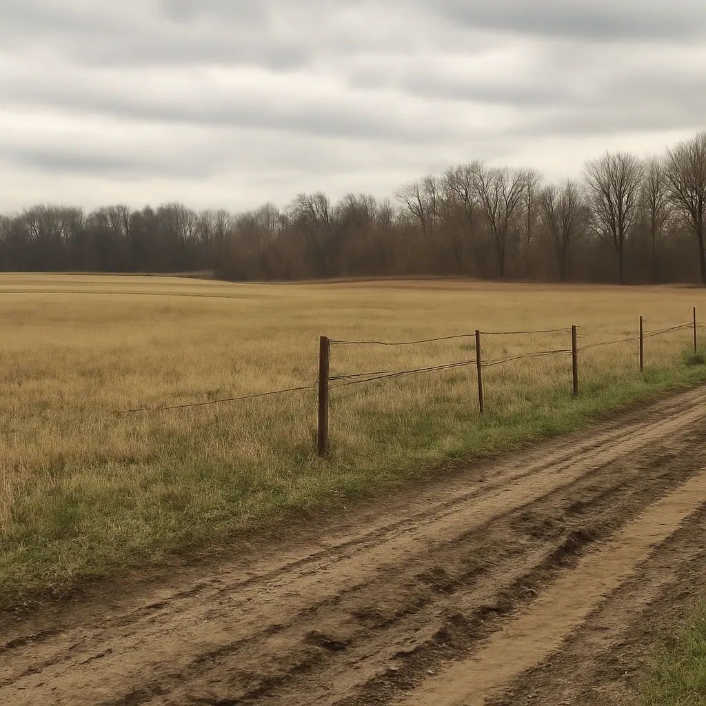 Rural acreage with open grassland and conifer forest in Montgomery County, Pennsylvania