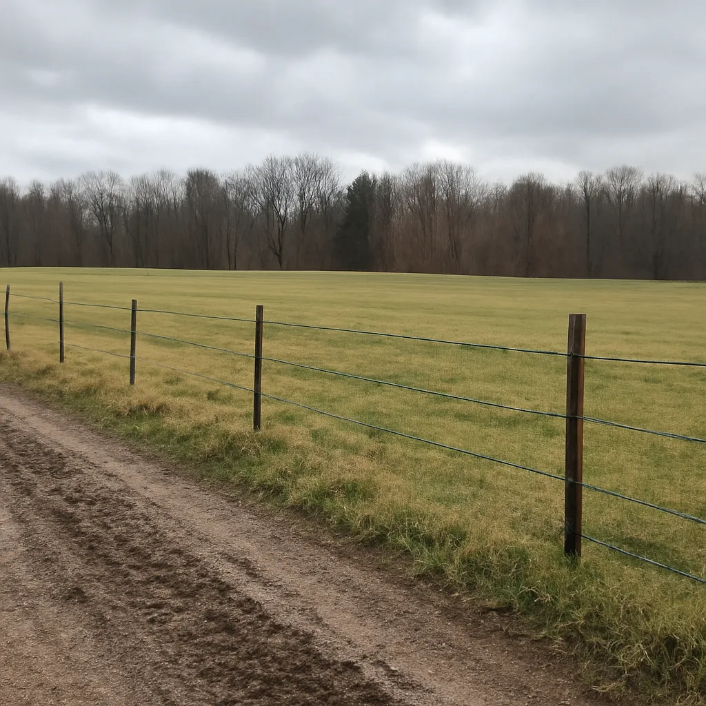 Rural acreage with open grassland and conifer forest in Pittsburgh, Pennsylvania