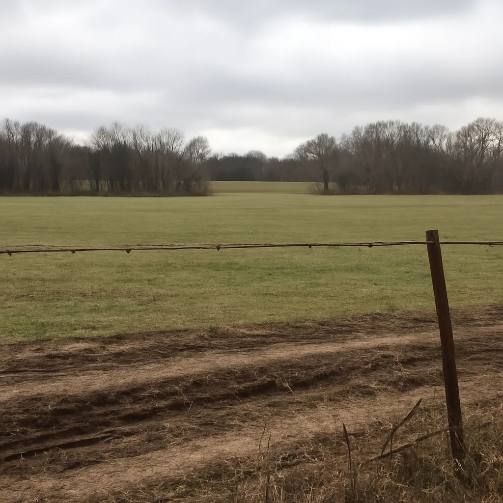 Rural acreage with open grassland and conifer forest in York County, Pennsylvania